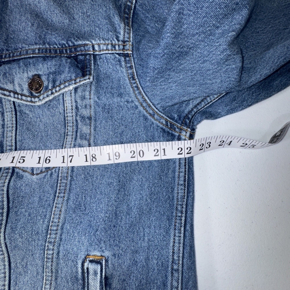 We The Free People Jolene Trucker Denim Jean Jacket Small Oversized BOHO Cowgirl - Picture 11 of 16